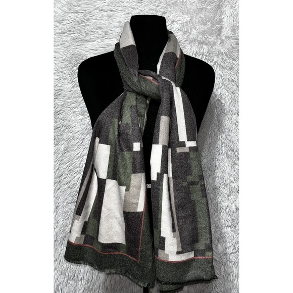 Accessories - Women's Fashion Scarf Polyester Viscose Blend Green Gray Shawl Wrap 30x72